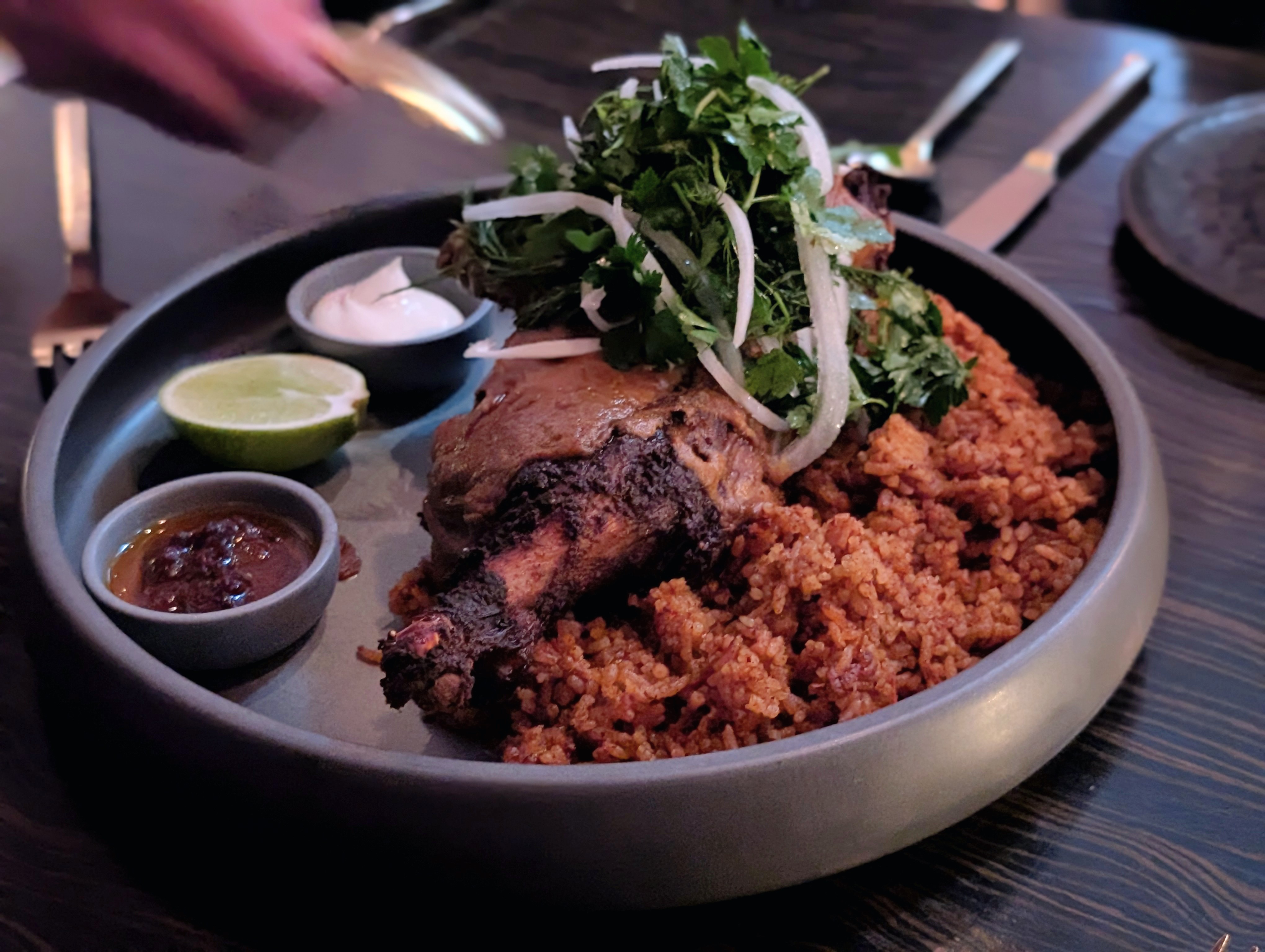 Berbere chicken with jollof rice